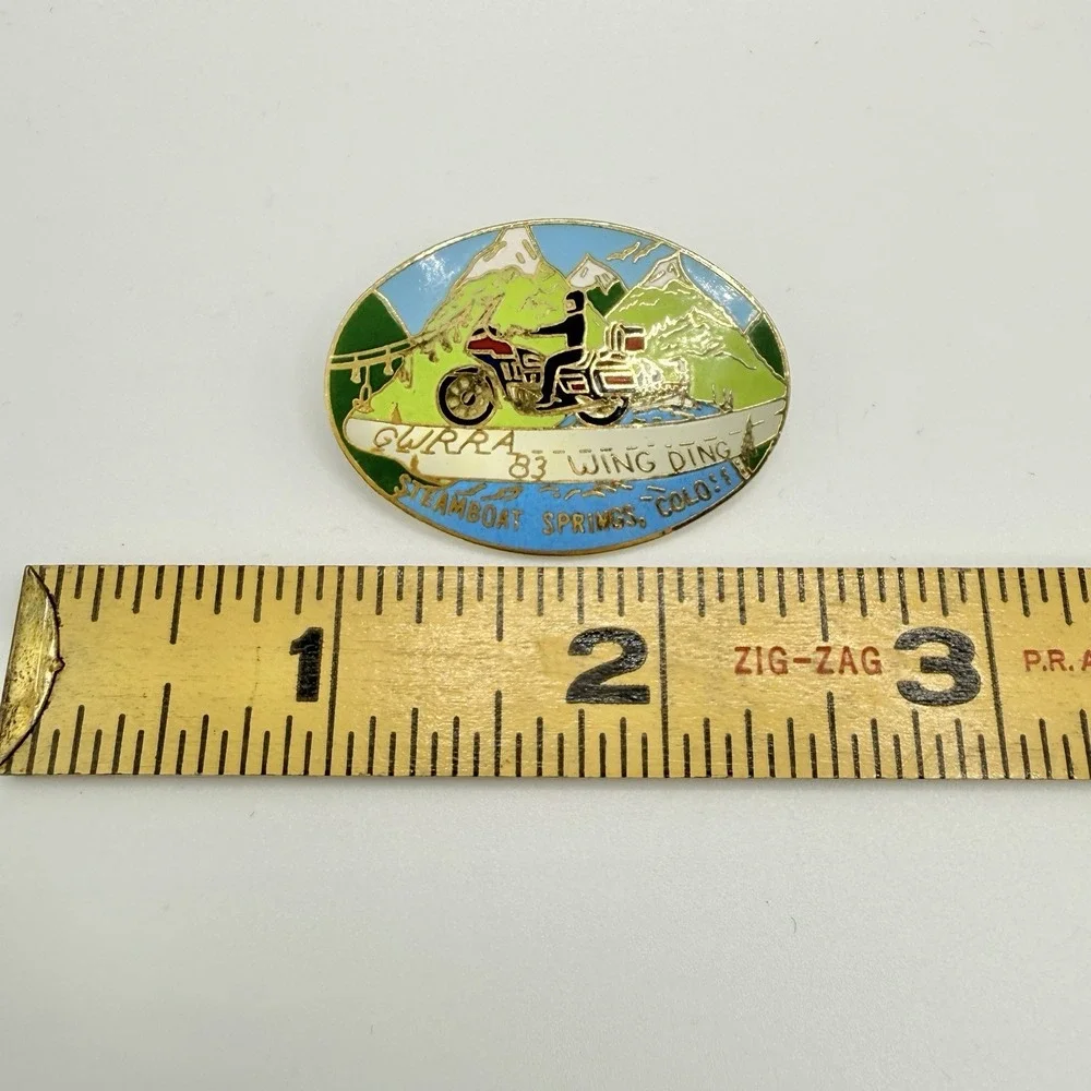 Vintage‎ GWRRA Wing Ding 1983 Steamboat Springs CO Motorcycle Lapel Pin Enamel